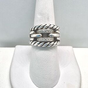 David Yurman Wellesley Three Row Ring with Diamonds